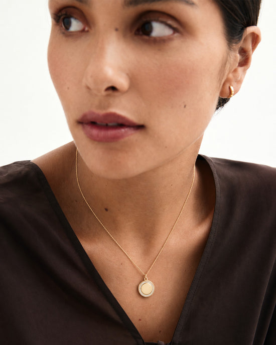 Solid Gold Cosmos Diamond Locket Necklace