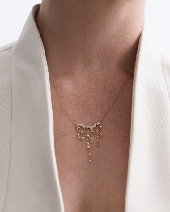 Solid Gold Asteri Diamond Chain Necklace