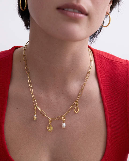Gold Pearl Charm