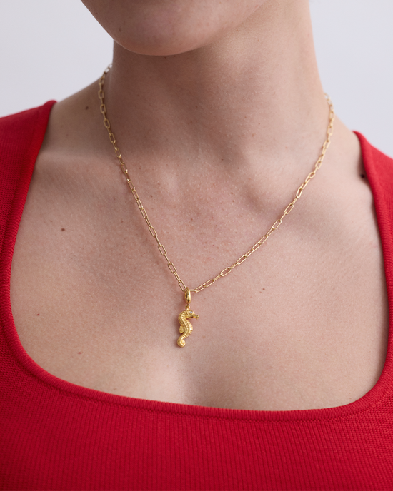 Gold Sea Horse Charm