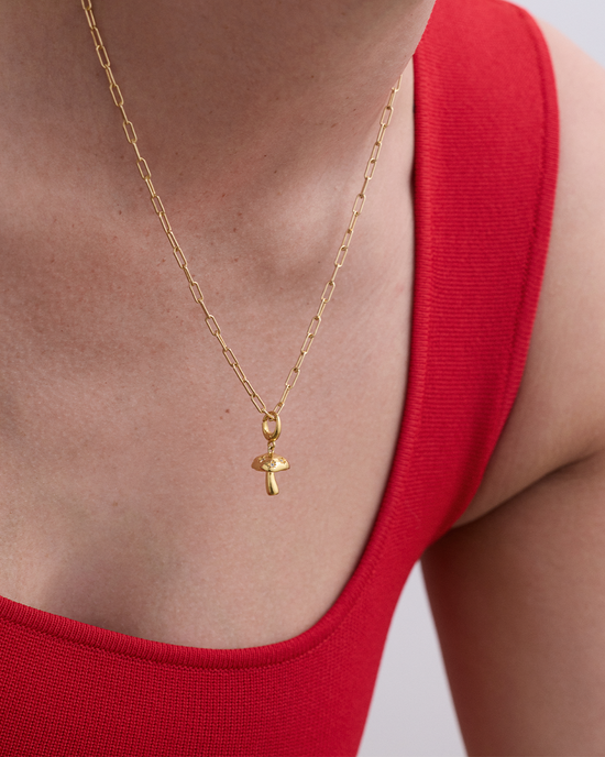Gold Mushroom Charm