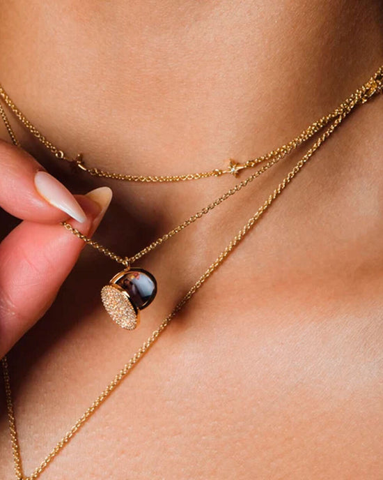 Solid Gold Icon Diamond Locket Necklace