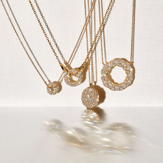 Solid Gold Asteri Diamond Slice Pendant