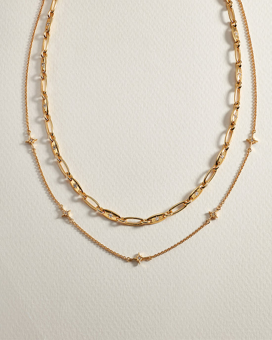 Gold Celestial Station Necklace