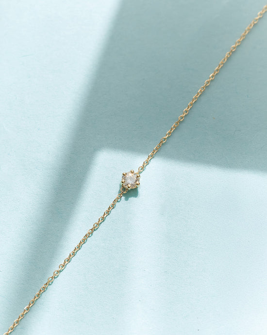 Solid Gold Interstellar Solitaire Lab Grown Diamond Bracelet