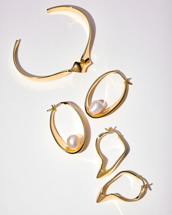 Gold Floe Hoop Earrings