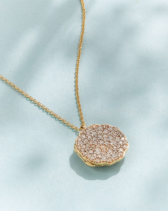 Solid Gold Asteri Large Diamond Locket Necklace