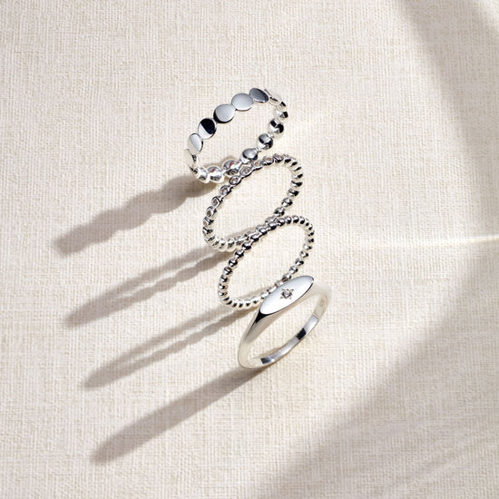 Silver Celestial Orbit Signet Ring