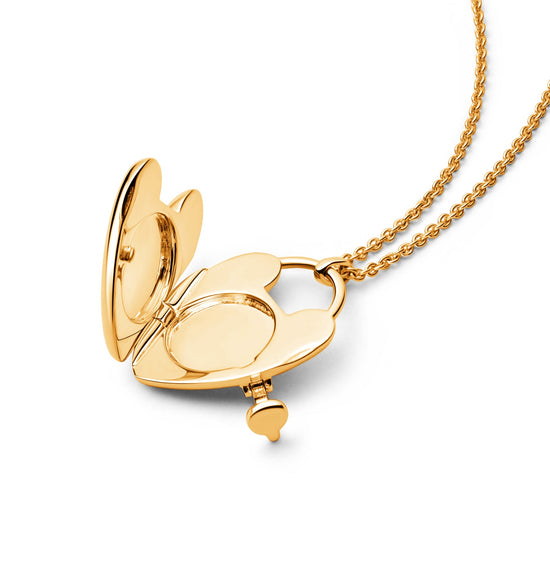 Gold Biography Heart Locket Necklace
