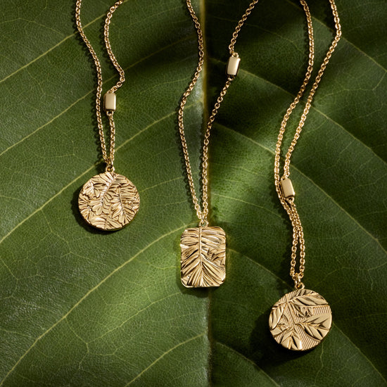Gold Terra 'Cherished' Engravable Pendant Necklace