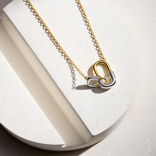 Gold & Silver Aurora U-Hoop Link Necklace