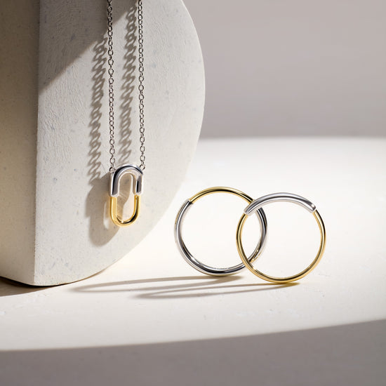 Gold & Silver Aurora U-Hoop Necklace