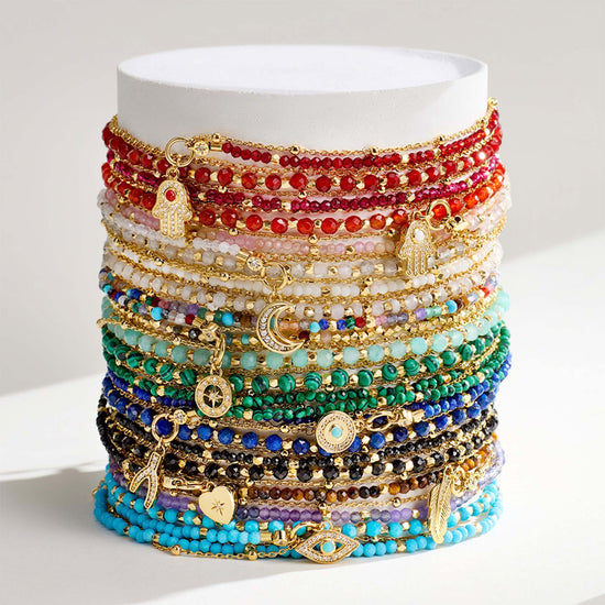 Gold Fine Biography Red Carnelian Hamsa Hand Bracelet
