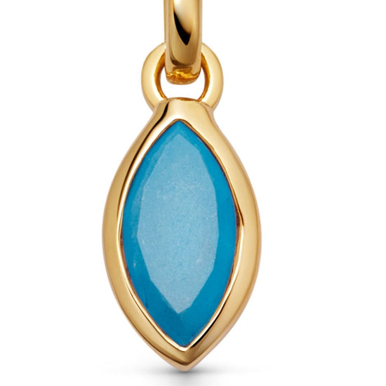 Gold December Turquoise Birthstone Pendant Necklace