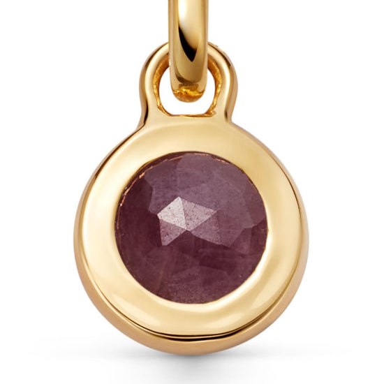 Gold July Ruby Birthstone Pendant Necklace