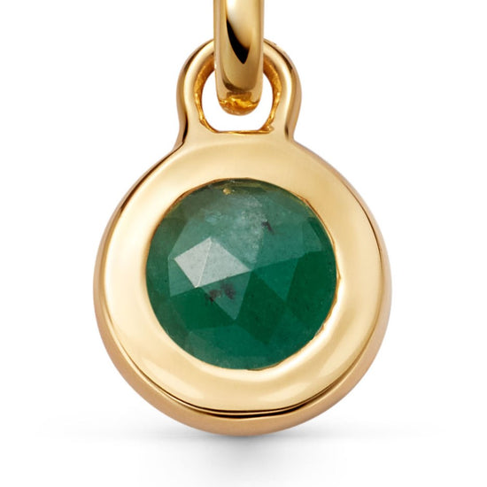 Gold Emerald May Birthstone Pendant