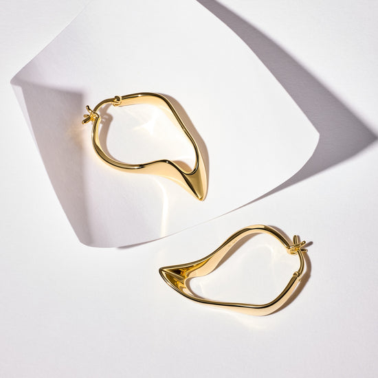 Gold Floe Hoop Earrings