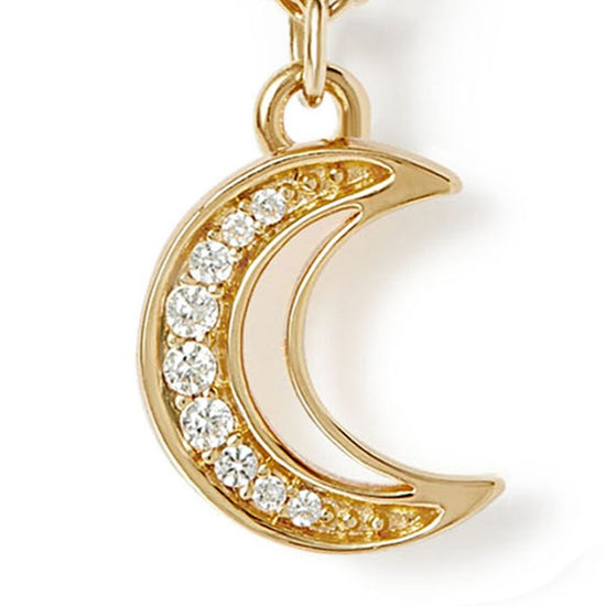 Gold Celestial Moon Pendant Necklace