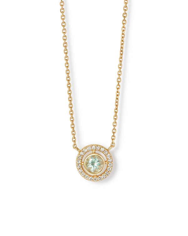 Solid Gold March Birthstone Aquamarine Pendant Necklace