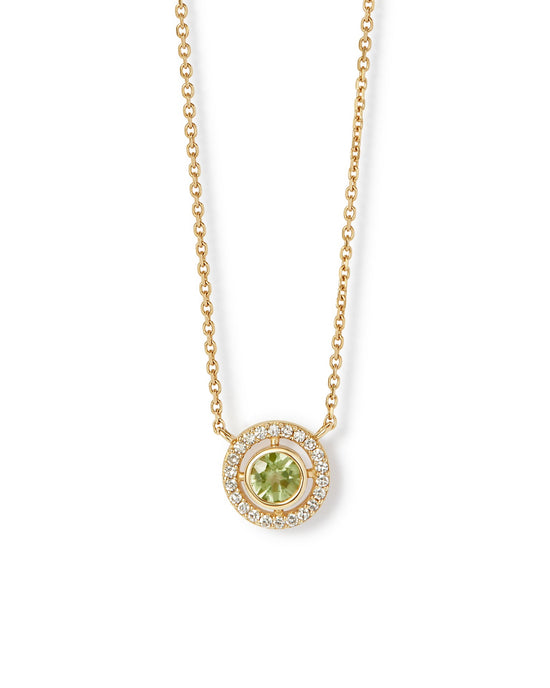 Solid Gold August Birthstone Peridot Pendant Necklace