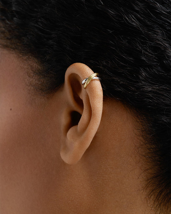 Aurora Weave Mixed Metal Ear Cuff
