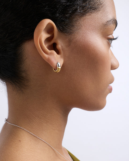 Aurora Weave Mixed Metal Hoop Earrings