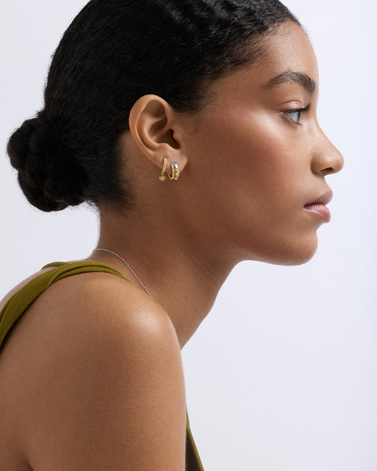 Aurora Weave Mixed Metal Hoop Earrings