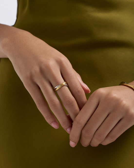Aurora Weave Mixed Metal Ring