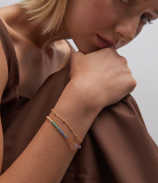 Gold Fine Biography Ombre Rainbow Bracelet