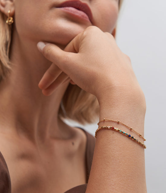 Gold Fine Biography Rainbow gemstone Bracelet