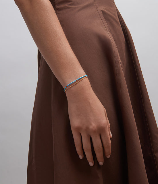 Gold Fine Biography Turquoise Bracelet