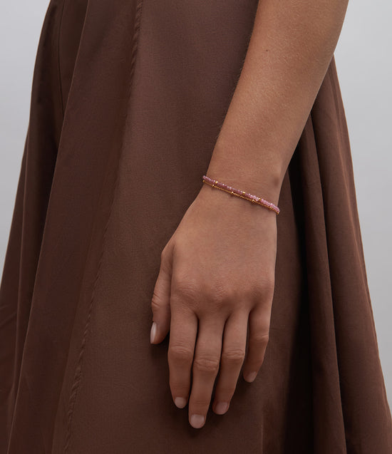 Gold Fine Biography Purple and Pink Ombre Bracelet With Amethyst