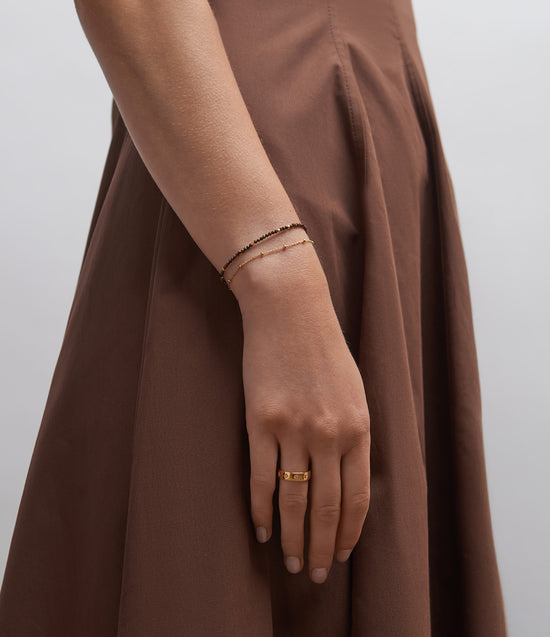 Gold Fine Biography Tigers Eye Bracelet