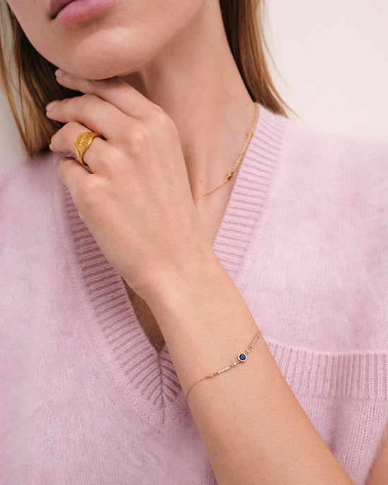 Solid Gold Sapphire and Diamond Bracelet