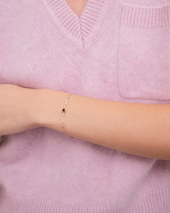 Solid Gold Ruby and Diamond Bracelet