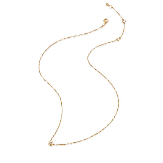 Gold Polaris White Sapphire Star Set Pendant Necklace