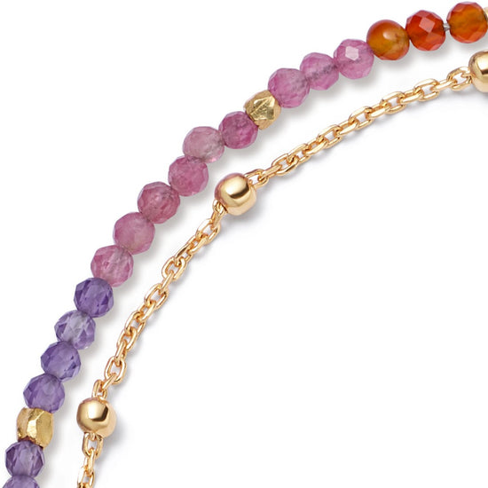 Gold Fine Biography Ombre Rainbow Bracelet