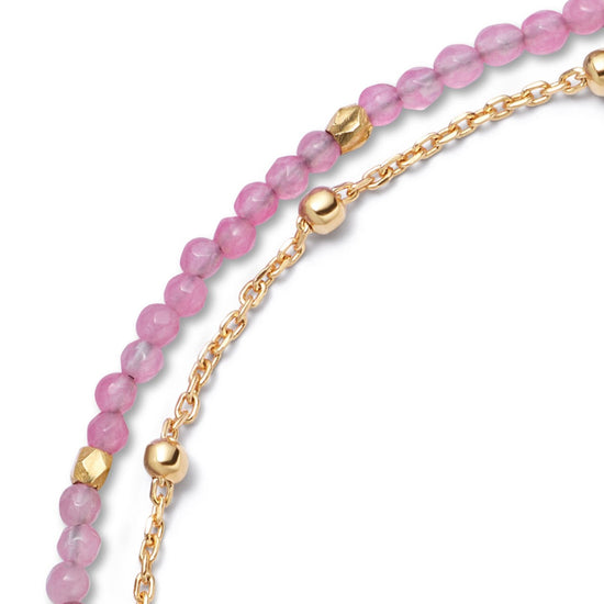 Gold Fine Biography Purple and Pink Ombre Bracelet With Amethyst