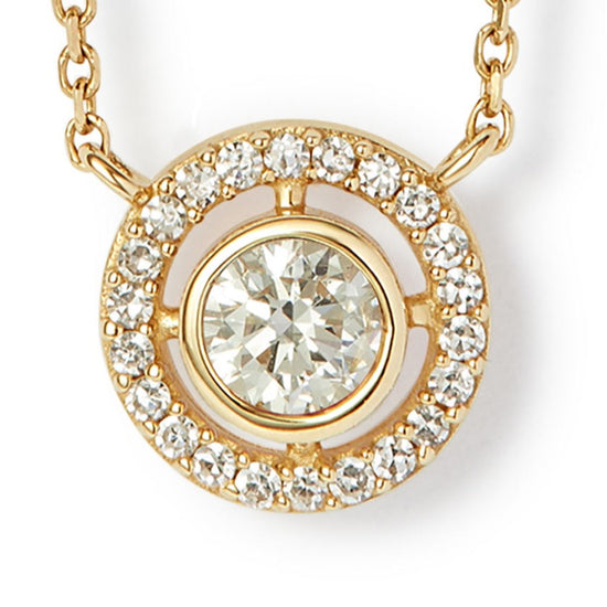 Solid Gold April Birthstone Diamond Pendant Necklace