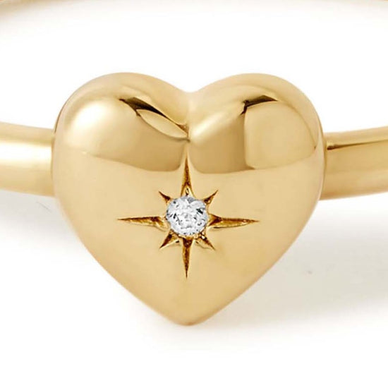 Gold Biography Heart Ring
