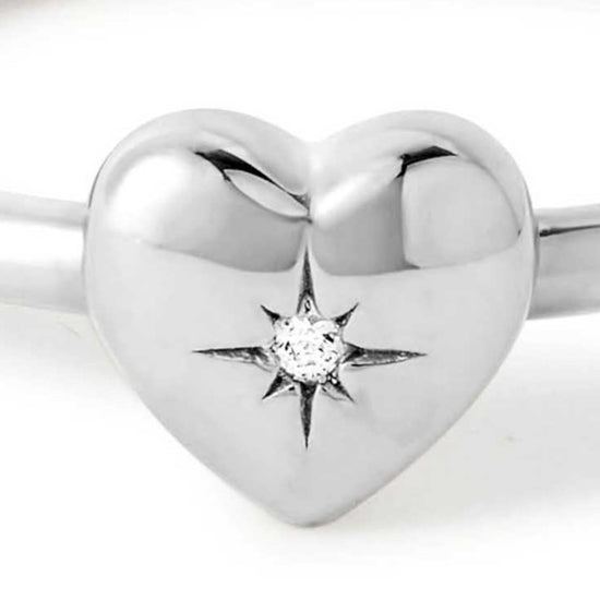 Silver Biography Heart Ring