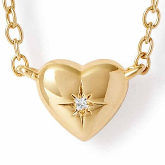 Gold Biography Mini Heart Necklace