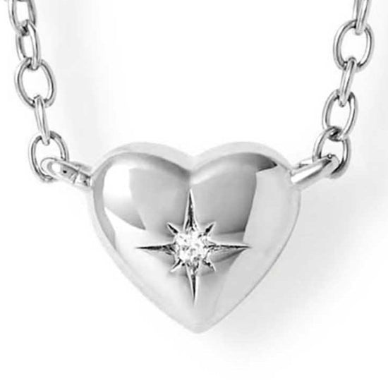 Silver Biography Mini Heart Necklace