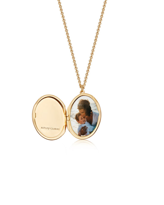 Gold Biography Oval Locket Necklace