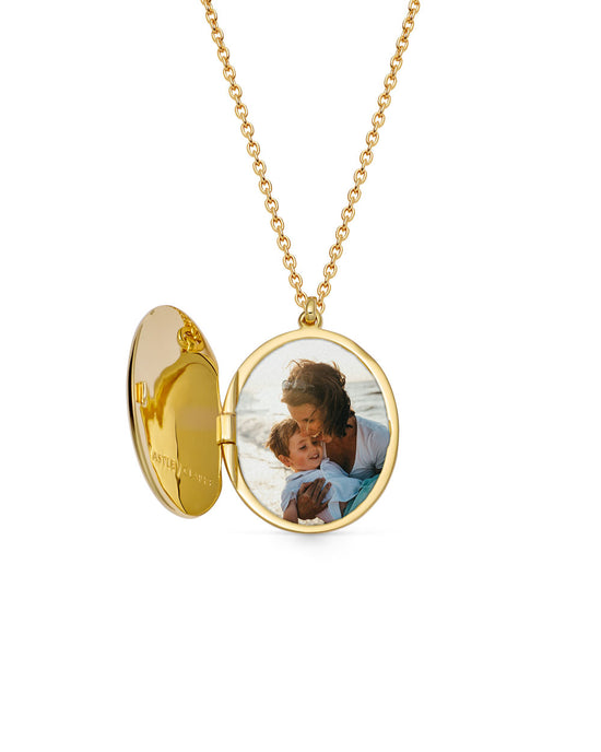 Gold Luna Light Oval Locket Necklace