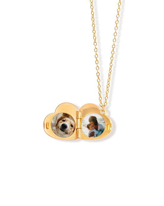 Gold Mini Heart Locket Necklace
