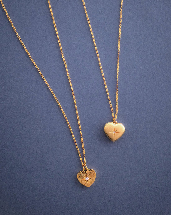 Gold Mini Heart Locket Necklace