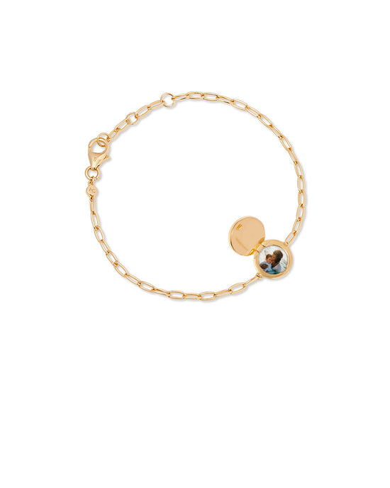 Gold Polaris Malachite Locket Bracelet