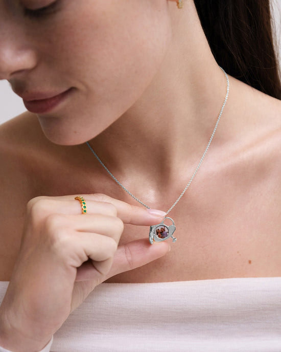 Silver Biography Heart Locket Necklace