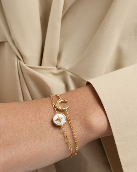 Gold Biography Horseshoe Bracelet